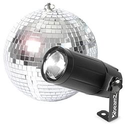 Foto van Discobal met verlichting - beamz discobol 20cm met led pinspot - discobal kinderen