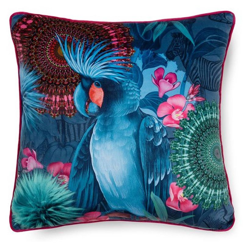 Foto van Hip sierkussen ofelia 48 x 48 cm polyester blauw