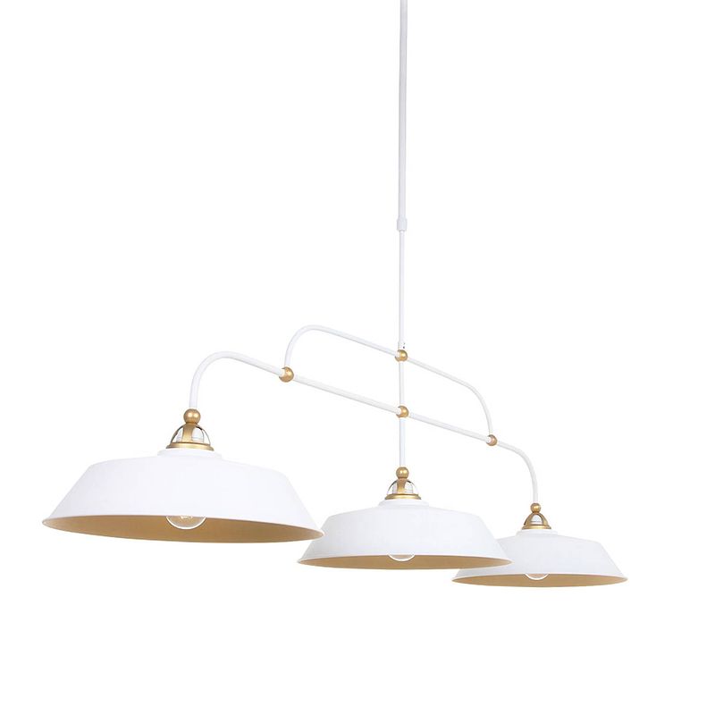 Foto van Trendy hanglamp - mexlite - metaal - trendy - e27 - l: 135cm - voor binnen - woonkamer - eetkamer - goud