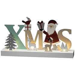 Foto van Konstsmide 3274-500 houten figuur xmas, kerstman, dennenboom, rendier warmwit led warm-wit timer, schakelaar