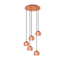 Foto van Eglo rocamar 1 hanglamp - e27 - ø 58,5 cm - glas - koper