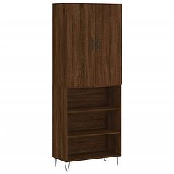 Foto van Vidaxl hoge kast 69,5x34x180 cm bewerkt hout bruin eikenkleur