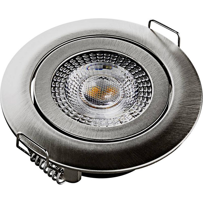 Foto van Heitronic 500666 dl7202 led-inbouwlamp led led vast ingebouwd 5 w zilver