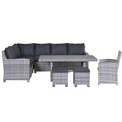 Foto van Garden impressions alaska lounge dining set 6-delig links - grijs