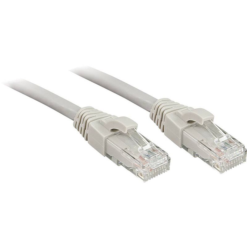 Foto van Lindy 45405 rj45 netwerkkabel, patchkabel cat 6 u/utp 5.00 m grijs snagless 1 stuk(s)