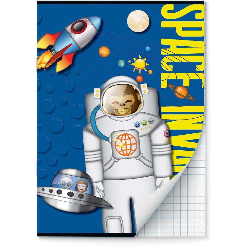 Foto van Emoji - space monkey schriften ruit 10 mm a4 - 4 stuks