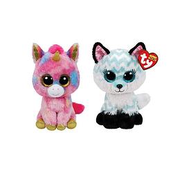 Foto van Ty - knuffel - beanie boo'ss - fantasia unicorn & atlas fox