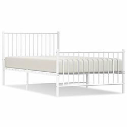 Foto van The living store bedframe - klassiek bedframe - metaal - 207 x 104.5 x 90.5 cm - wit