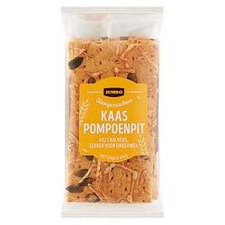 Foto van Jumbo stevige crackers kaas pompoenpit 4 x 2 stuks 175g