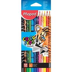 Foto van Maped kleurpotloden color'speps animals, kartonnen etui met 12 stuks in geassorteerde kleuren