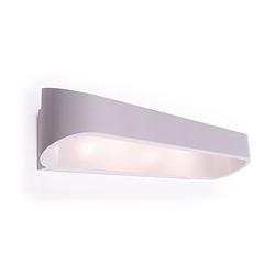 Foto van Led wandlamp - wandverlichting - 18w - natuurlijk wit 4000k - mat wit aluminium - ovaal