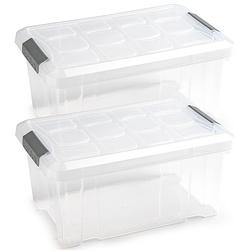 Foto van 3x opslagbakken/organizers met deksel 5 liter 29 cm transparant - opbergbox