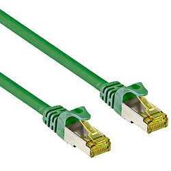 Foto van Cat 7 - s/ftp - netwerkkabel - patchkabel - afgeschermd - 10 gbps - 1 meter - groen - allteq