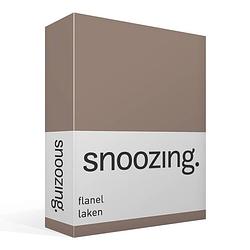 Foto van Snoozing - flanel - laken - lits-jumeaux - 280x300 - taupe