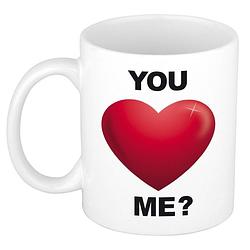 Foto van Romantische mok / beker you love me 300 ml - feest mokken