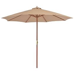 Foto van Vidaxl parasol met houten paal 300 cm taupe