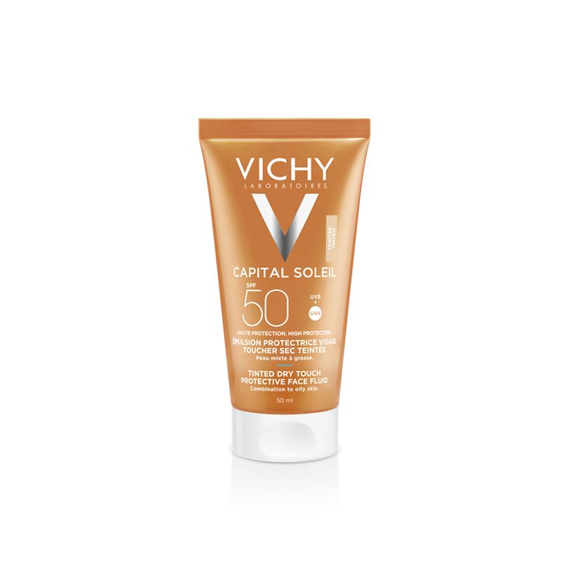 Foto van Vichy capital soleil dry touch bb zonnecrème spf50 voor het gezicht