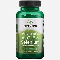 Foto van Swanson ultra vitamins a, c, e & selenium - 60 softgels