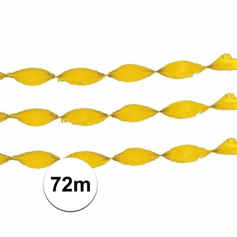Foto van 3x crepe papier slinger geel 24 meter - feestslingers