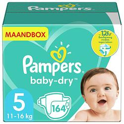 Foto van Pampers - baby dry - maat 5 - maandbox - 164 luiers - voordeel