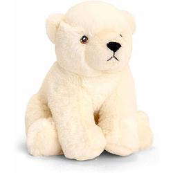 Foto van Keel toys pluche ijsbeer knuffeldier - wit - zittend - 18 cm - knuffelberen