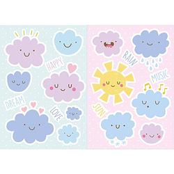 Foto van Kids decor muurstickers wolken happy 19-delig