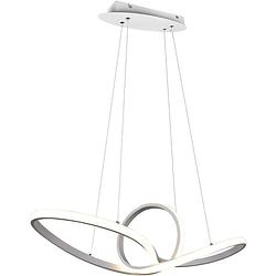 Foto van Led hanglamp - trion sonso - 28w - natuurlijk wit 4000k - dimbaar - rond - mat wit - aluminium