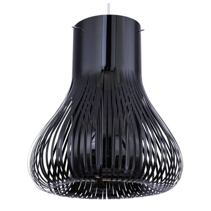 Foto van Industriële hanglamp vilalba - l:35cm - e27 - kunststof - zwart