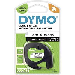 Foto van Dymo lt labeltape papier tapekleur: wit tekstkleur: zwart 12 mm 4 m