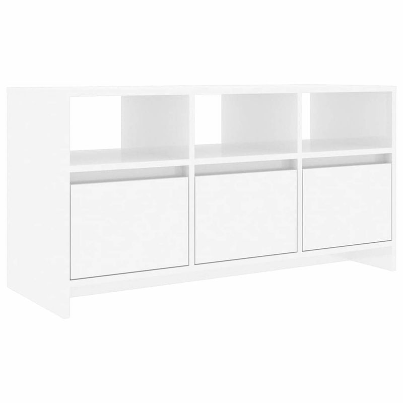 Foto van Vidaxl tv-meubel 102x37,5x52,5 cm spaanplaat hoogglans wit