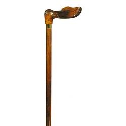 Foto van Classic canes houten wandelstok - bruin - hardhout - rechtshandig - acryl ergonomisch handvat - lengte 92 cm