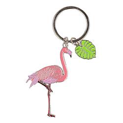 Foto van Metalen flamingo sleutelhanger 5 cm - sleutelhangers
