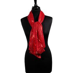 Foto van Disco sjaal met rode pailletten - verkleedsjaals