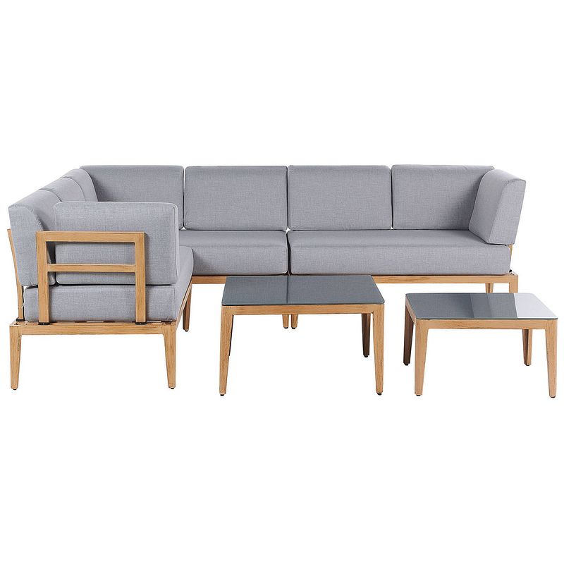 Foto van Beliani rima - loungeset-grijs-aluminium, polyester