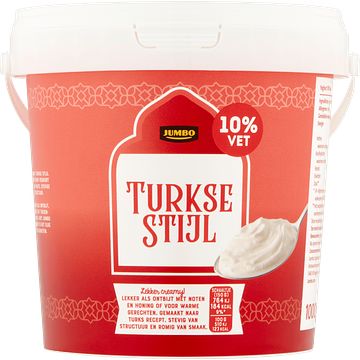 Foto van Jumbo yoghurt turkse stijl naturel 10% vet 1kg