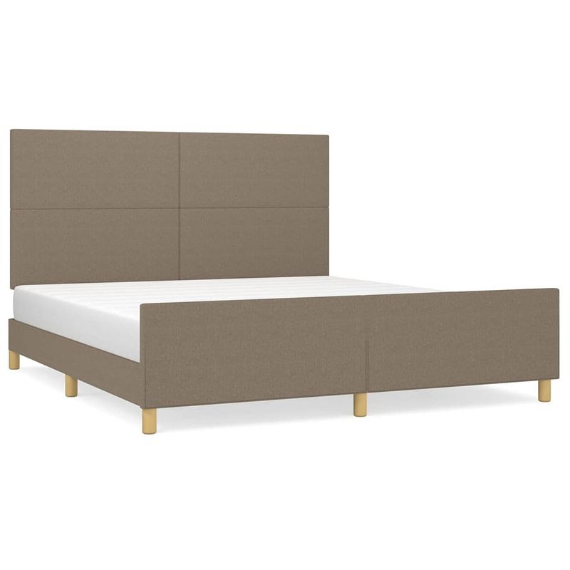 Foto van Vidaxl bedframe met hoofdeinde stof taupe 160x200 cm