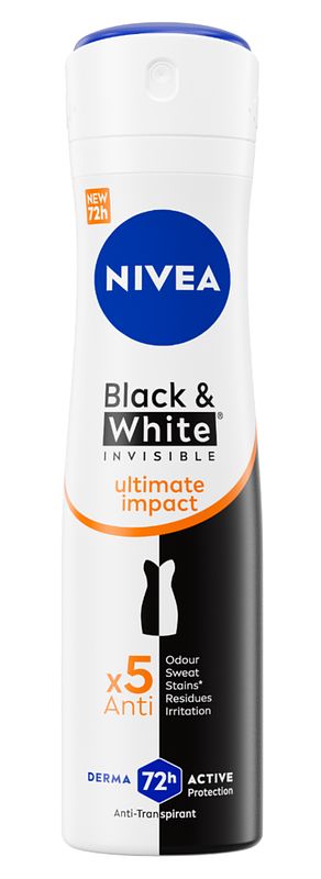 Foto van Nivea black & white invisible ultimate impact deodorant spray