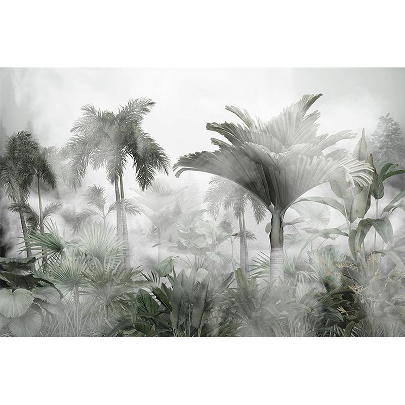 Foto van Inductiebeschermer - mistige jungle - 78x78 cm