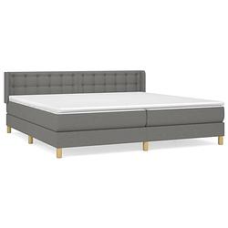 Foto van The living store boxspringbed donkergrijs 203x163x78/88 cm - pocketvering matras - middelharde ondersteuning -