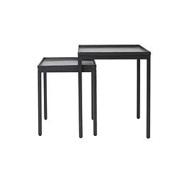 Foto van Side table s/2 42x42x50+51x51x60 cm kendra matt black