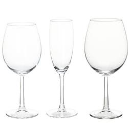 Foto van Excellent houseware wijnglazen set - 18-delig - glas - 3 verschillende soorten - wijnglazen