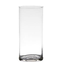 Foto van Transparante home-basics cylinder vorm vaas/vazen van glas 19 x 9 cm - vazen