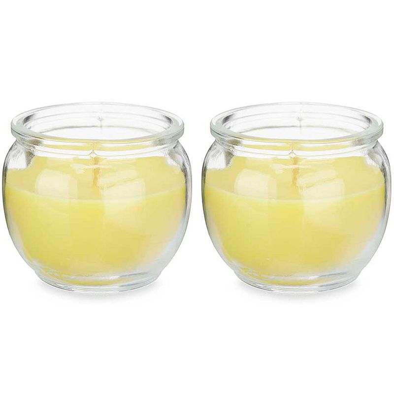 Foto van Ibergarden citronella kaars in houder - 2x - glas - 20 branduren - geurkaarsen