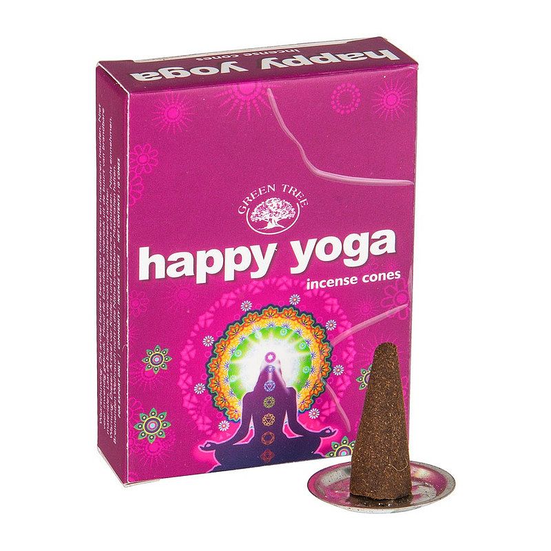 Foto van Wierookkegeltjes happy yoga - 10 stuks