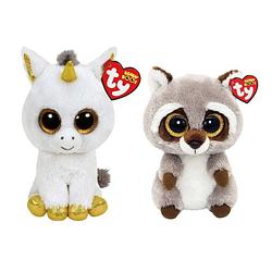 Foto van Ty - knuffel - beanie boo's - pegasus unicorn & racoon