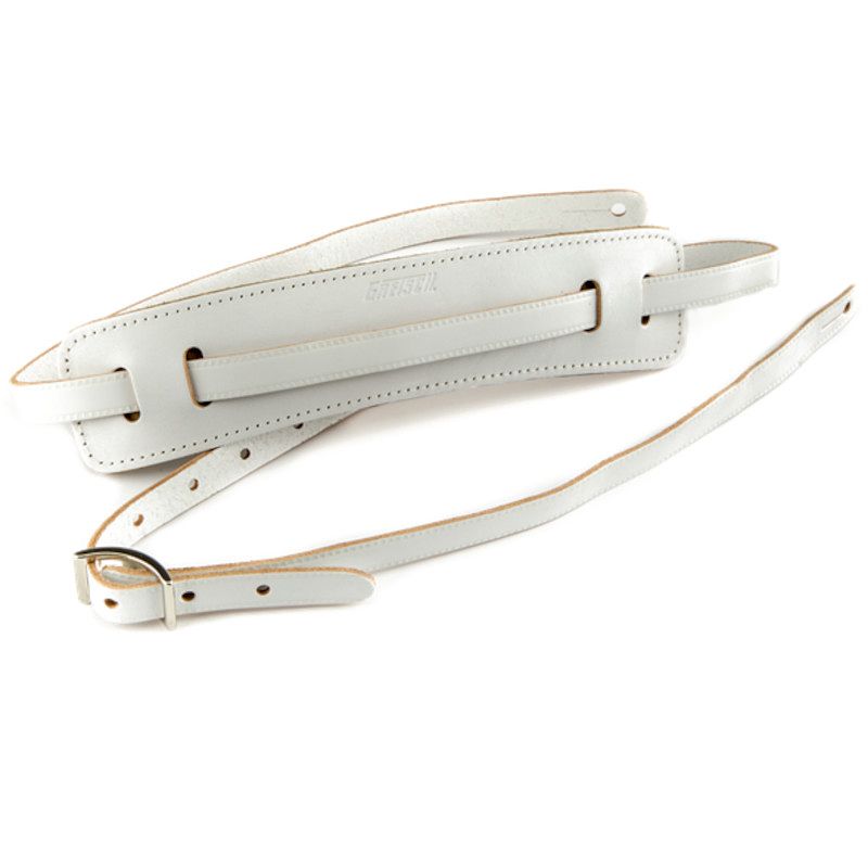 Foto van Gretsch vintage leather strap vintage white gitaarband