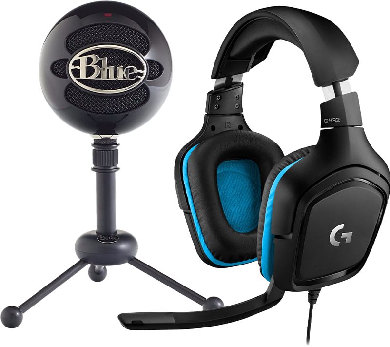 Foto van Blue snowball gloss black + logitech g432 7.1 surround sound