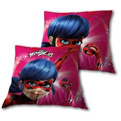 Foto van Miraculous ladybug kussen donkerroze/rood 35 x 35 cm