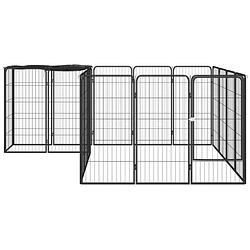 Foto van Infiori hondenkennel 18 panelen 50 x 100 cm gepoedercoat staal zwart