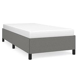 Foto van The living store bedframe - donkergrijs - 193 x 93 x 35 cm - stof - multiplex